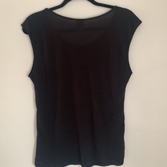Haute-Hippie sleeveless tee in black. - Picture 4 of 4